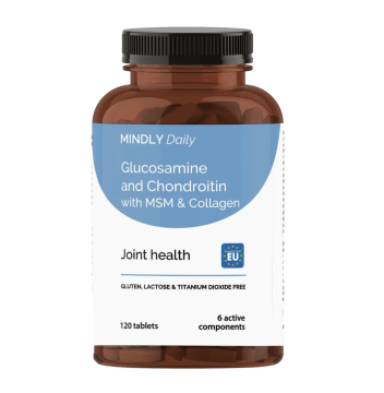 MINDLY, Комплекс «Глюкозамин + Хондроитин + МСМ + Коллаген», таблетки, 120 шт.