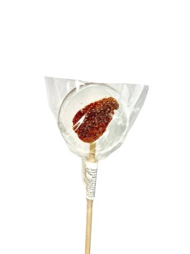 Lollipops, Леденец на палочке из изомальта с сублимированной клубникой, 1 шт.