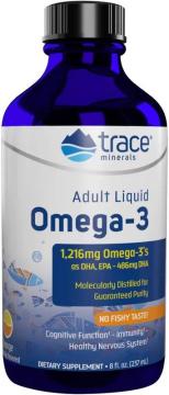 Trace Minerals, Жидкая омега-3 для взрослых, со вкусом апельсина, жидкость, 237 мл